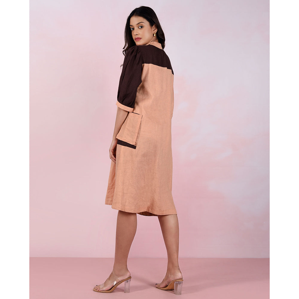 The House of Hemp Women Hemp and Lyocell Caramel Edge Dress