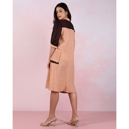 The House of Hemp Women Hemp and Lyocell Caramel Edge Dress