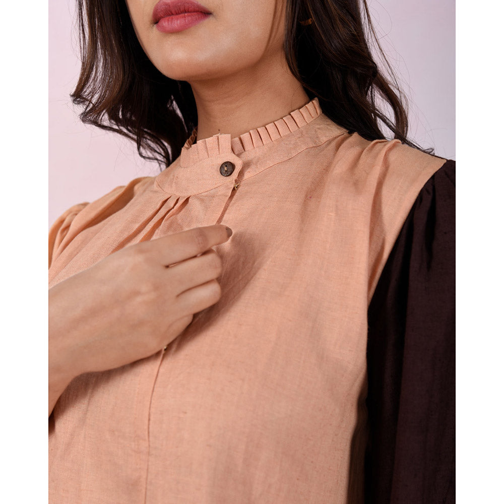 The House of Hemp Women Hemp and Lyocell Caramel Edge Dress