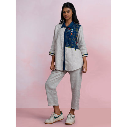 The House of Hemp Storm Pac-Man Grey Shirt with Pant (Set of 2)
