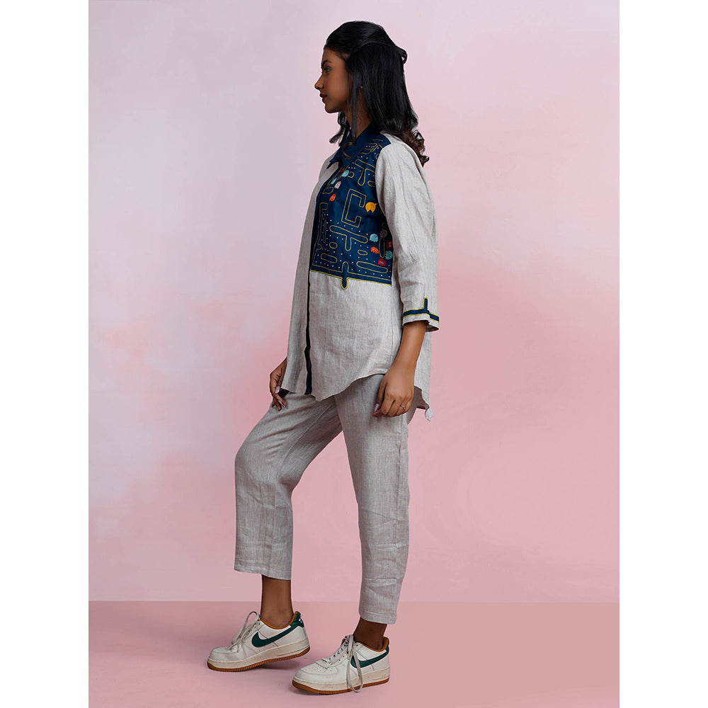 The House of Hemp Storm Pac-Man Grey Shirt with Pant (Set of 2)