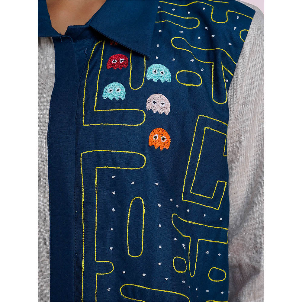The House of Hemp Storm Pac-Man Grey Shirt with Pant (Set of 2)