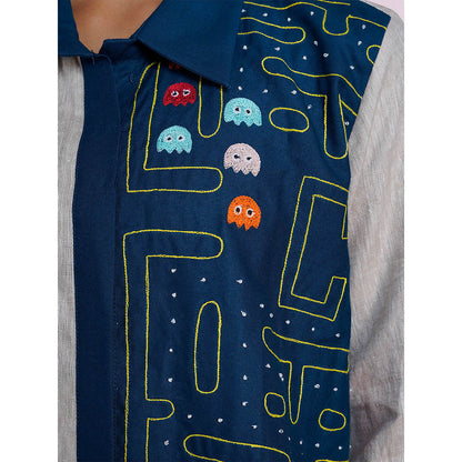 The House of Hemp Storm Pac-Man Grey Shirt with Pant (Set of 2)