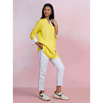 The House of Hemp Lazy Dawn Yellow Tunic with Pant (Set of 2)
