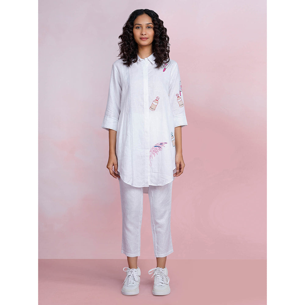 The House of Hemp Cloud Ease White Tunic with Pant (Set of 2)