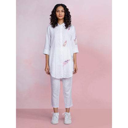 The House of Hemp Cloud Ease White Tunic with Pant (Set of 2)