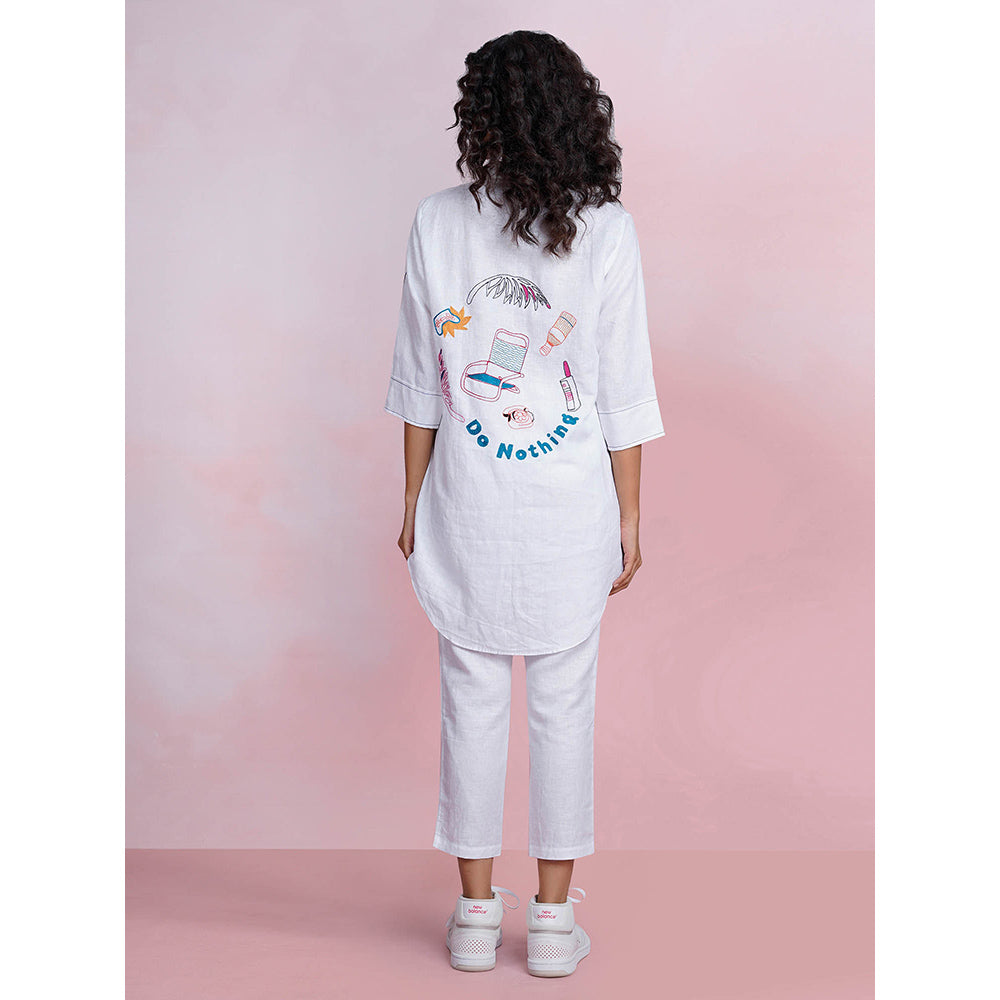 The House of Hemp Cloud Ease White Tunic with Pant (Set of 2)