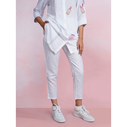 The House of Hemp Cloud Ease White Tunic with Pant (Set of 2)