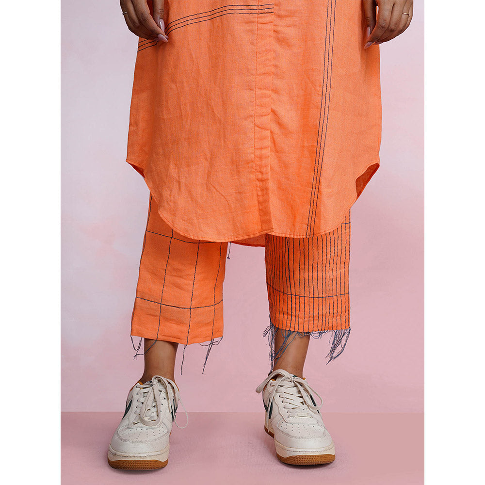The House of Hemp Amber Zen Orange Kurta with Pant (Set of 2)