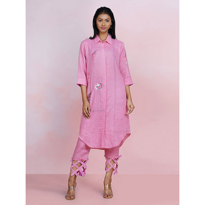 The House of Hemp Blush Breeze Pink Kurta with Pant (Set of 2)
