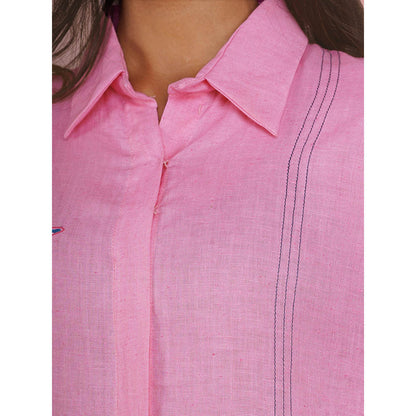 The House of Hemp Blush Breeze Pink Kurta with Pant (Set of 2)