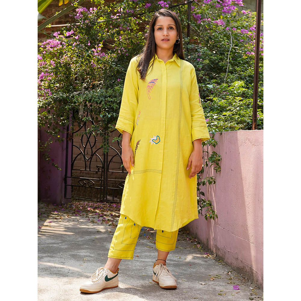 The House of Hemp Zen Sage Green Kurta with Pant (Set of 2)