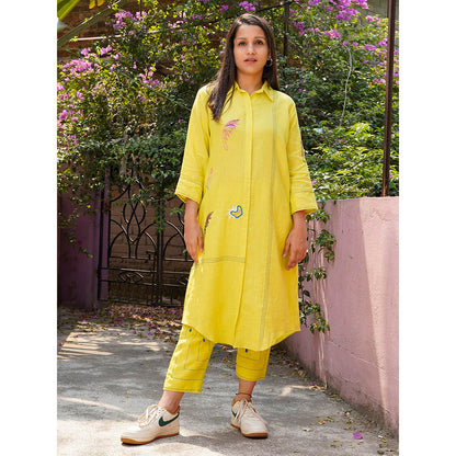 The House of Hemp Zen Sage Green Kurta with Pant (Set of 2)