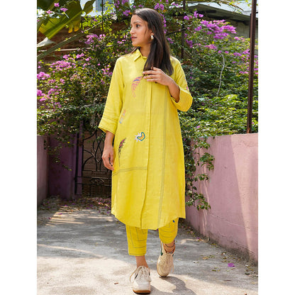 The House of Hemp Zen Sage Green Kurta with Pant (Set of 2)