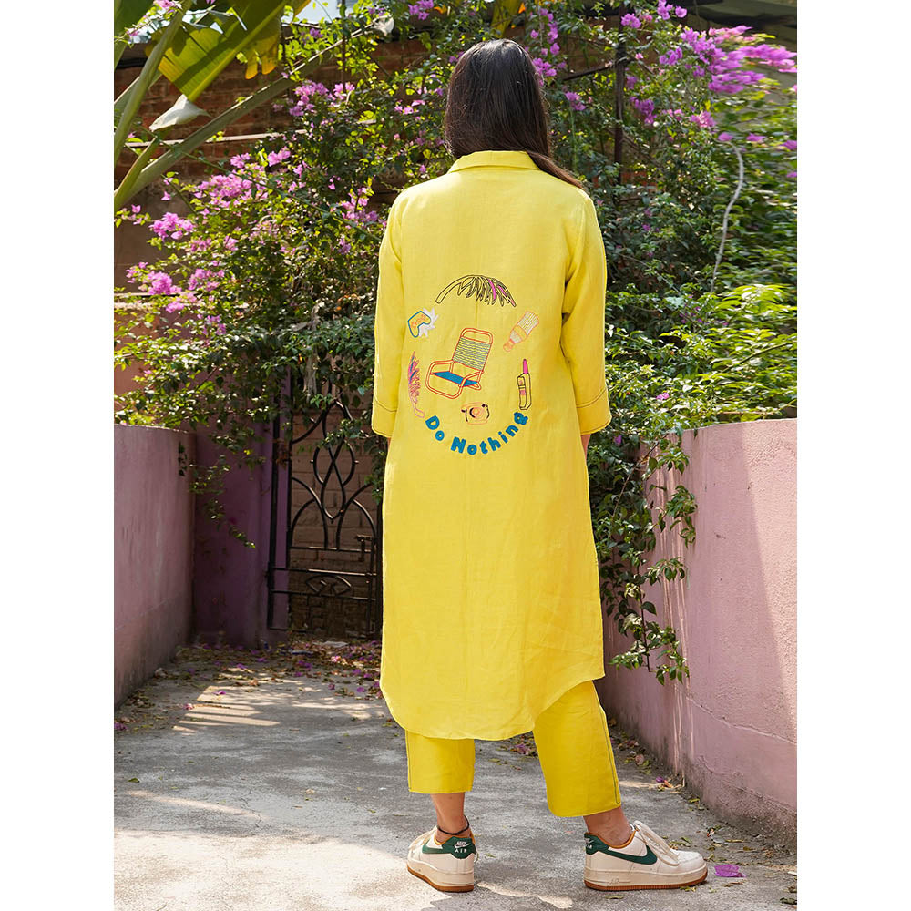 The House of Hemp Zen Sage Green Kurta with Pant (Set of 2)