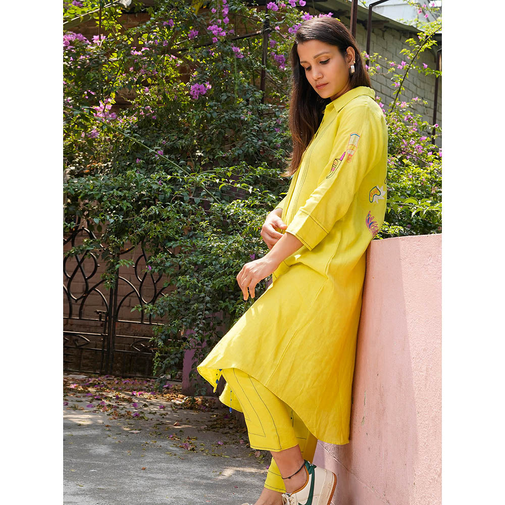 The House of Hemp Zen Sage Green Kurta with Pant (Set of 2)