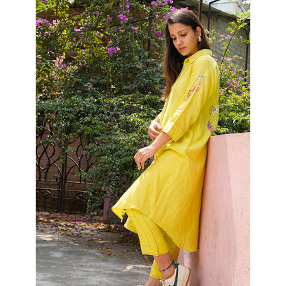 The House of Hemp Zen Sage Green Kurta with Pant (Set of 2)