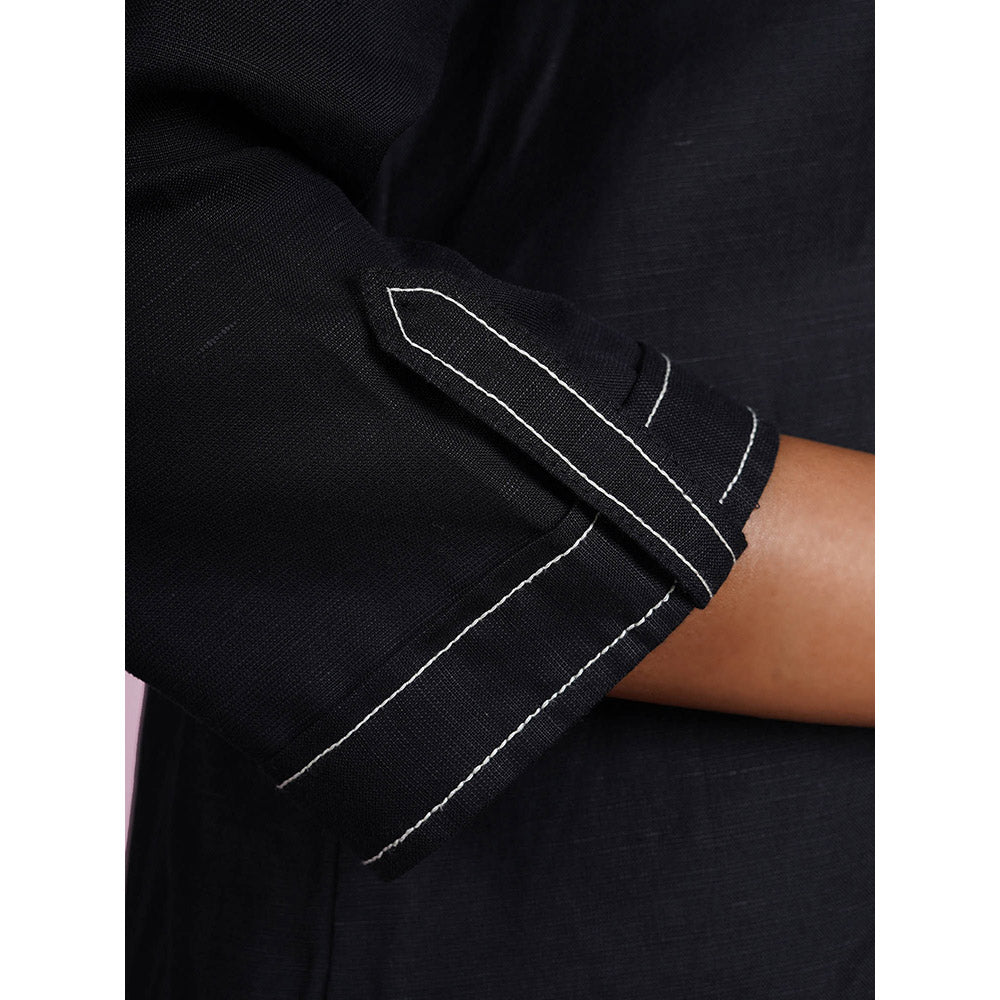 The House of Hemp Blah Blah Black Shirt with Pant (Set of 2)