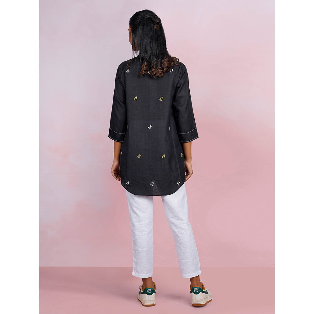 The House of Hemp Dune Cactus Black Shirt with Pant (Set of 2)