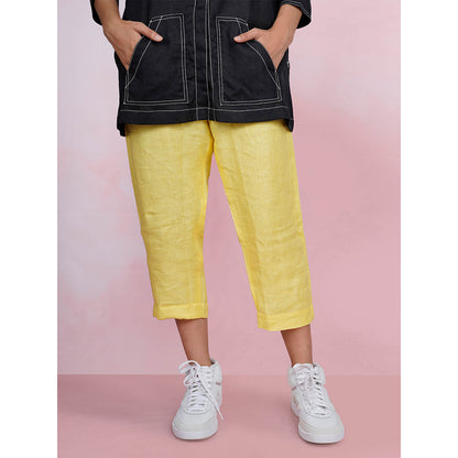 The House of Hemp Sunset Cactus Black Shirt with Pant (Set of 2)