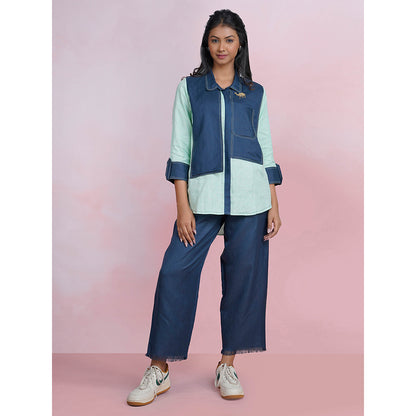 The House of Hemp Dual Essence Co-Ord - Aqua And Navy Blue (Set of 2)