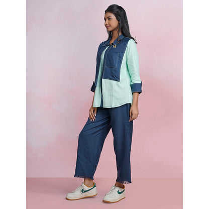 The House of Hemp Dual Essence Co-Ord - Aqua And Navy Blue (Set of 2)