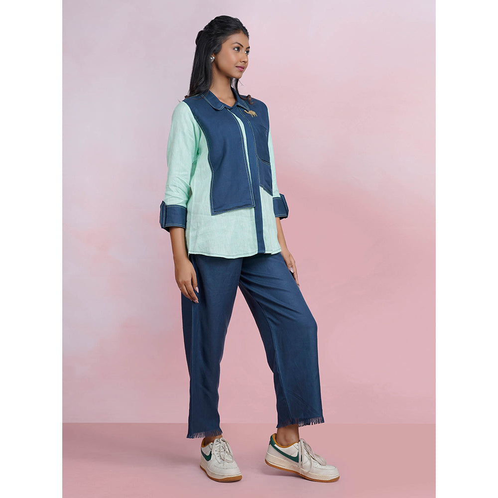The House of Hemp Dual Essence Co-Ord - Aqua And Navy Blue (Set of 2)