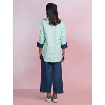 The House of Hemp Dual Essence Co-Ord - Aqua And Navy Blue (Set of 2)
