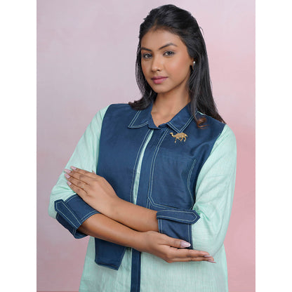 The House of Hemp Dual Essence Co-Ord - Aqua And Navy Blue (Set of 2)