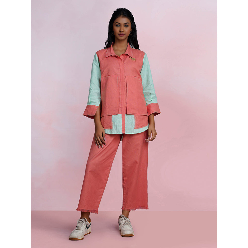The House of Hemp Dual Essence Pocket Co-Ord - Coral And Aqua (Set of 2)