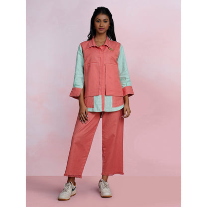 The House of Hemp Dual Essence Pocket Co-Ord - Coral And Aqua (Set of 2)