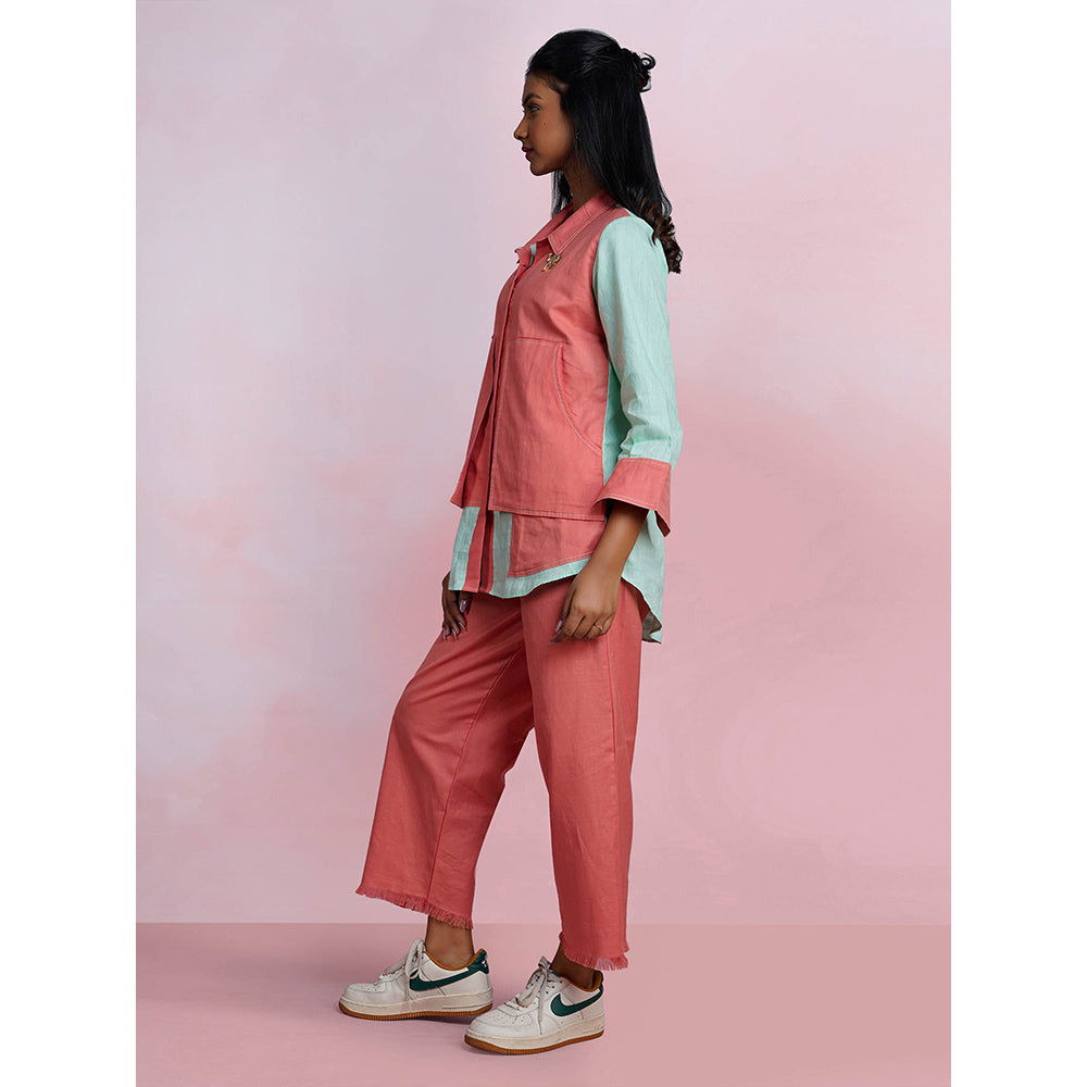 The House of Hemp Dual Essence Pocket Co-Ord - Coral And Aqua (Set of 2)