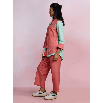 The House of Hemp Dual Essence Pocket Co-Ord - Coral And Aqua (Set of 2)