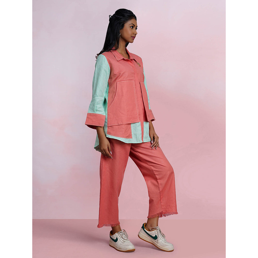 The House of Hemp Dual Essence Pocket Co-Ord - Coral And Aqua (Set of 2)