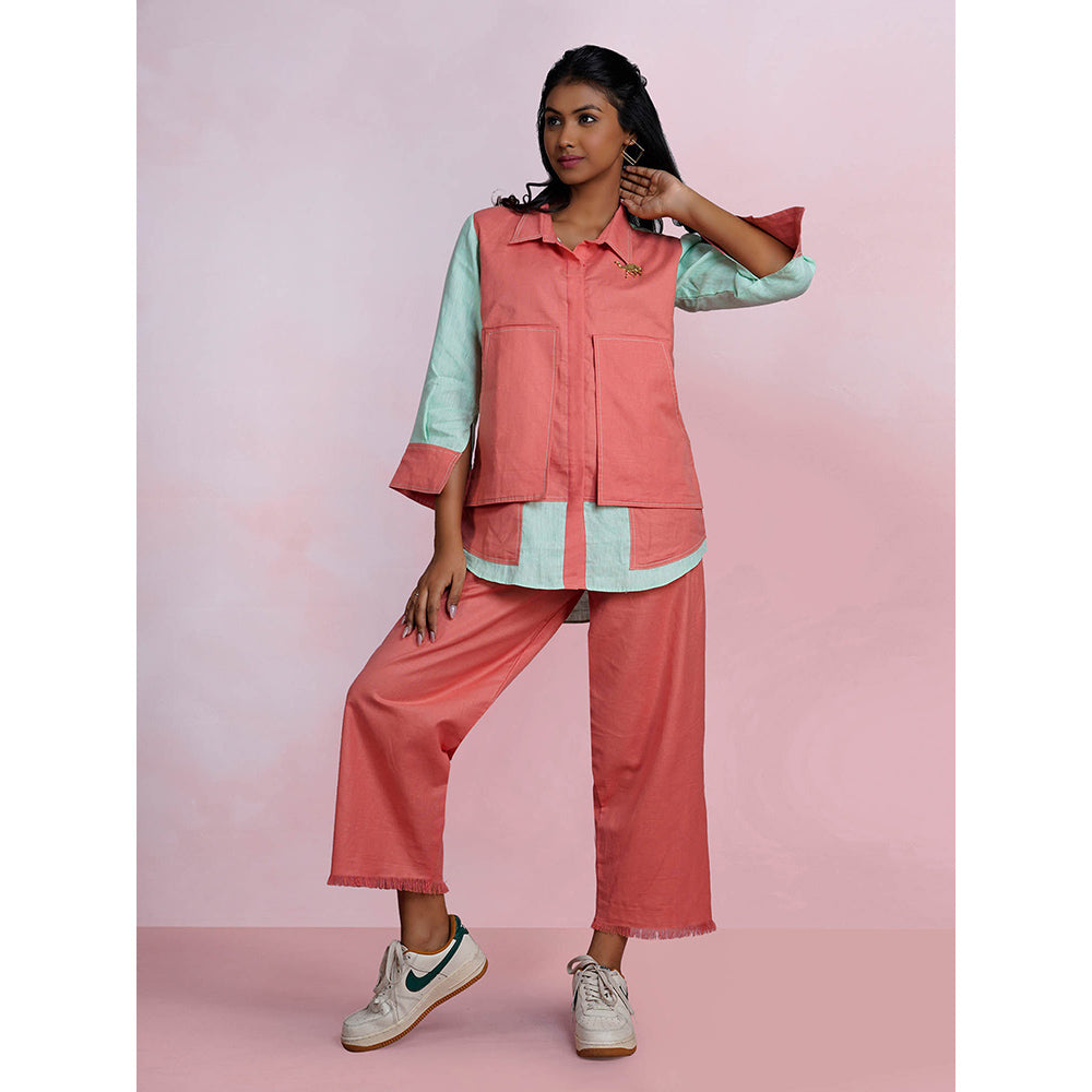 The House of Hemp Dual Essence Pocket Co-Ord - Coral And Aqua (Set of 2)