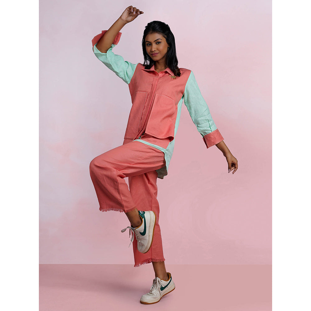 The House of Hemp Dual Essence Pocket Co-Ord - Coral And Aqua (Set of 2)