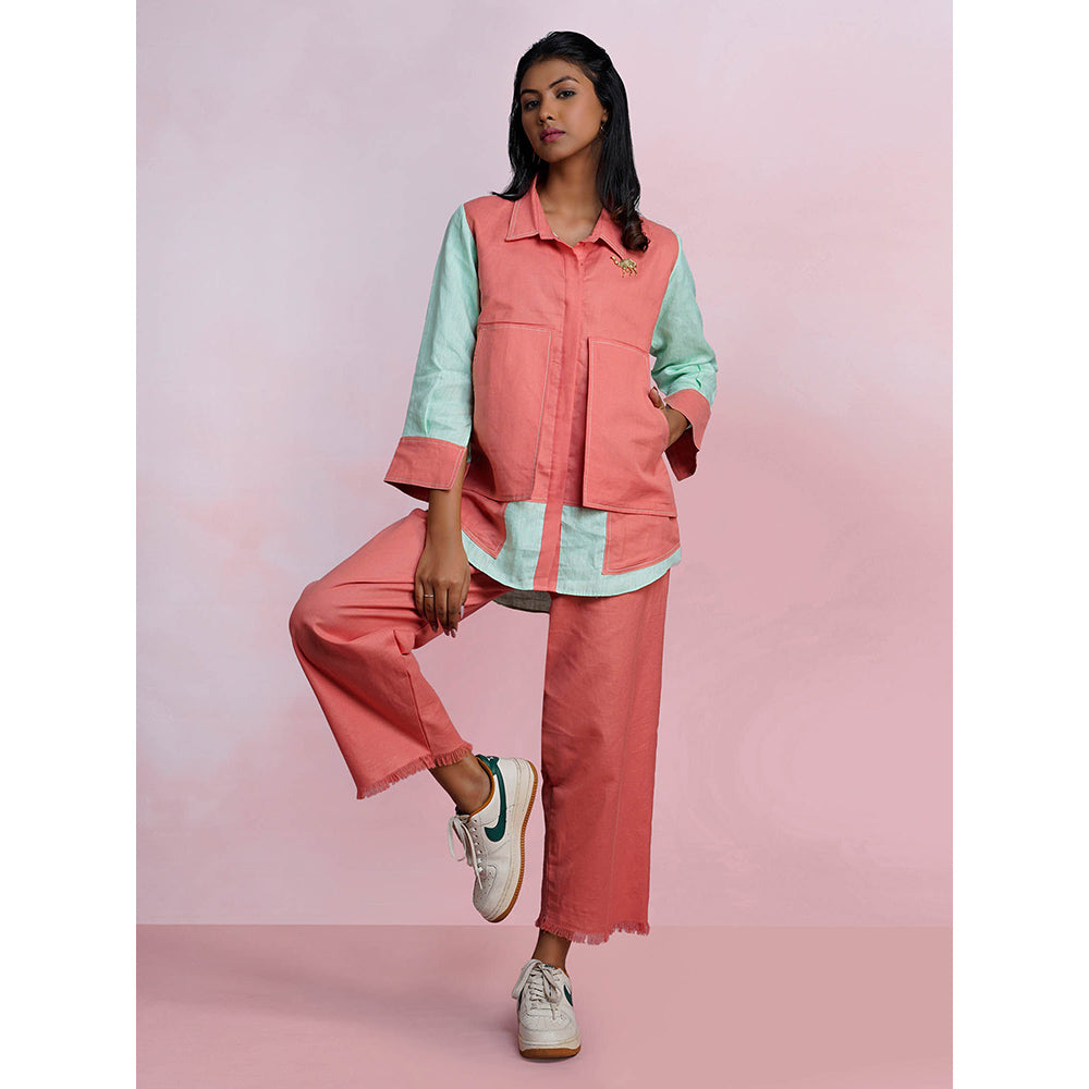The House of Hemp Dual Essence Pocket Co-Ord - Coral And Aqua (Set of 2)