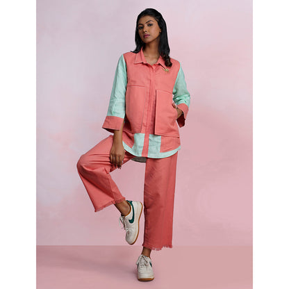 The House of Hemp Dual Essence Pocket Co-Ord - Coral And Aqua (Set of 2)