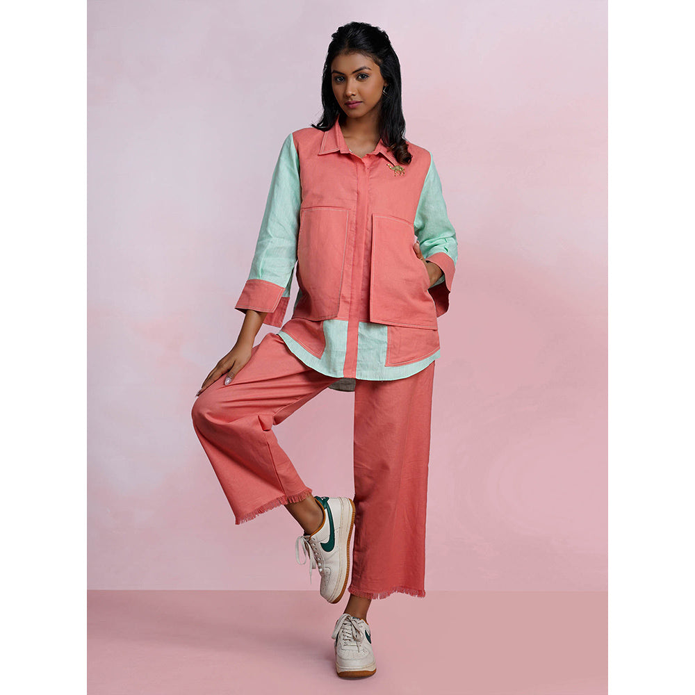 The House of Hemp Dual Essence Pocket Co-Ord - Coral And Aqua (Set of 2)