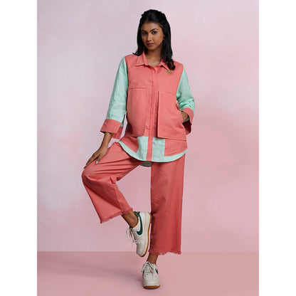 The House of Hemp Dual Essence Pocket Co-Ord - Coral And Aqua (Set of 2)
