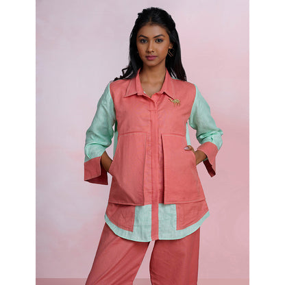 The House of Hemp Dual Essence Pocket Co-Ord - Coral And Aqua (Set of 2)