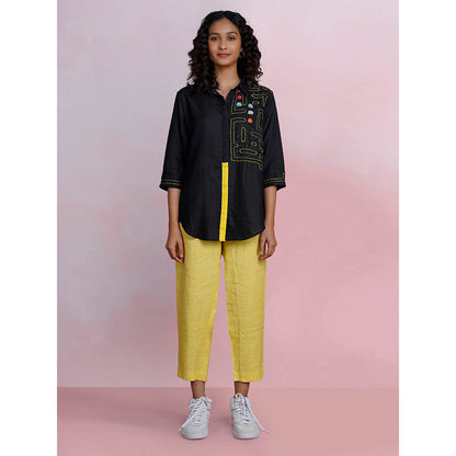 The House of Hemp Midnight Pac-Man Black Shirt with Pant (Set of 2)