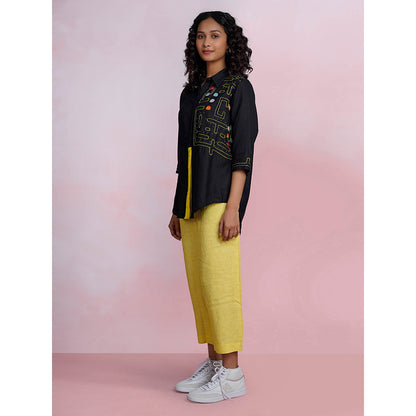 The House of Hemp Midnight Pac-Man Black Shirt with Pant (Set of 2)
