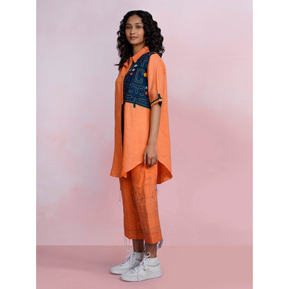 The House of Hemp Sunset Pac-Man Orange Shirt with Pant (Set of 2)