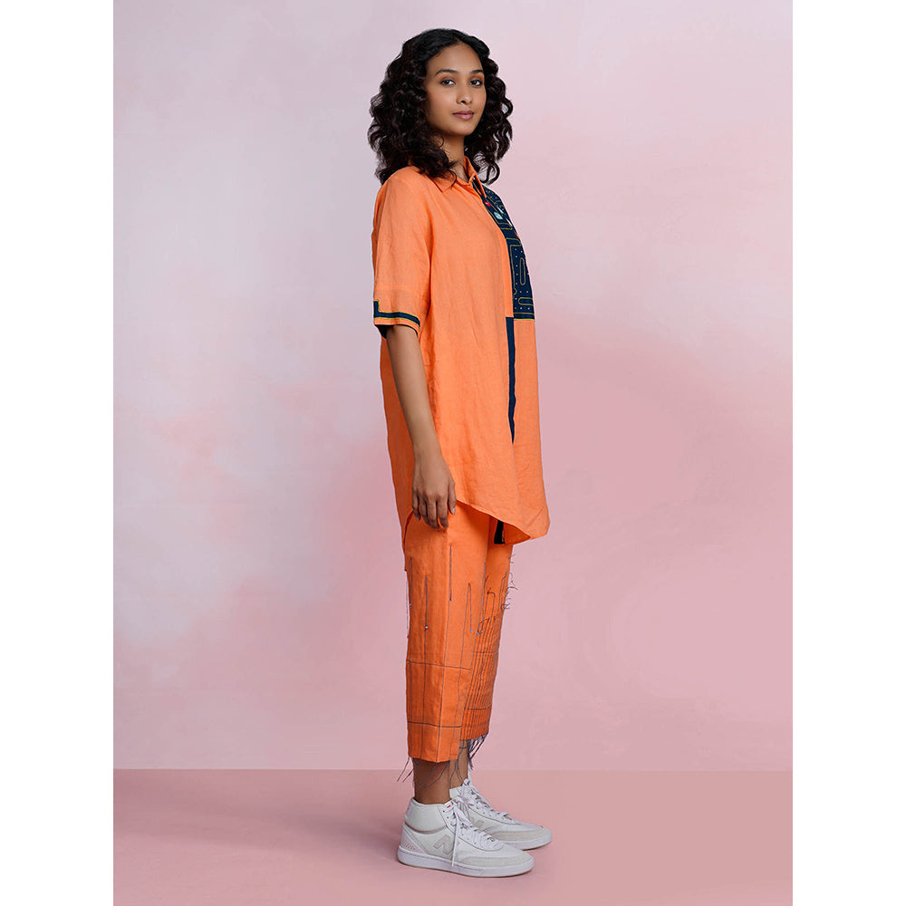 The House of Hemp Sunset Pac-Man Orange Shirt with Pant (Set of 2)