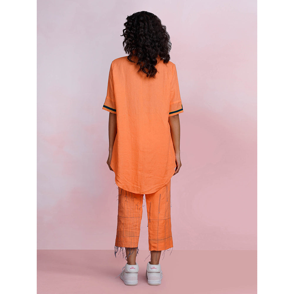 The House of Hemp Sunset Pac-Man Orange Shirt with Pant (Set of 2)