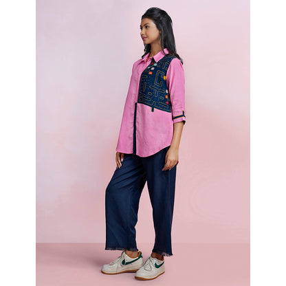 The House of Hemp Blush Pac-Man Mauve Shirt with Pant (Set of 2)