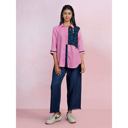 The House of Hemp Blush Pac-Man Mauve Shirt with Pant (Set of 2)