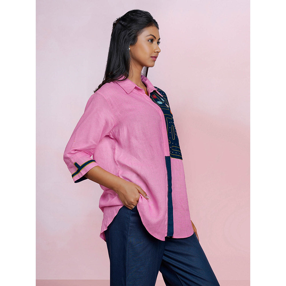 The House of Hemp Blush Pac-Man Mauve Shirt with Pant (Set of 2)