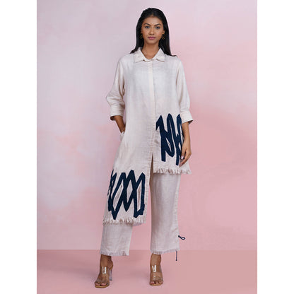 The House of Hemp Ivory Meadow Off White Kurta with Pant (Set of 2)